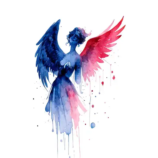 crying angel tattoo design idea