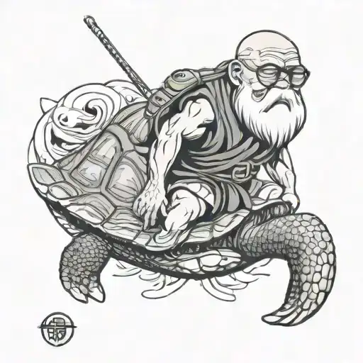 master roshi turtle hermit tattoo design idea