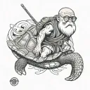 master roshi turtle hermit tattoo design idea