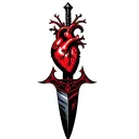 a heart pierced with a dagger, tattoo design idea