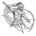 rajput warrior with Bow and arrow  tattoo design idea
