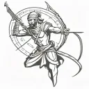 rajput warrior with Bow and arrow  tattoo design idea