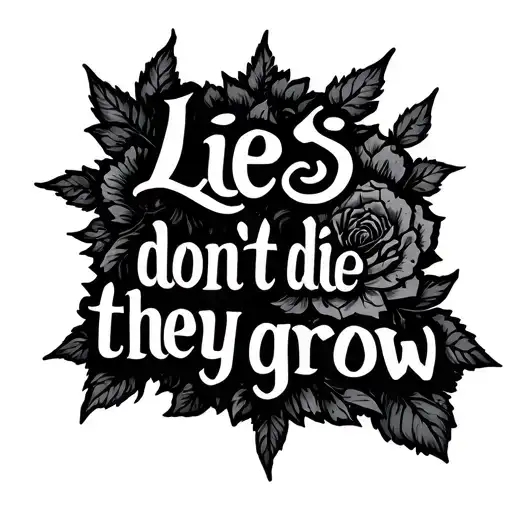"Lies dont die they grow" death and life tattoo design idea