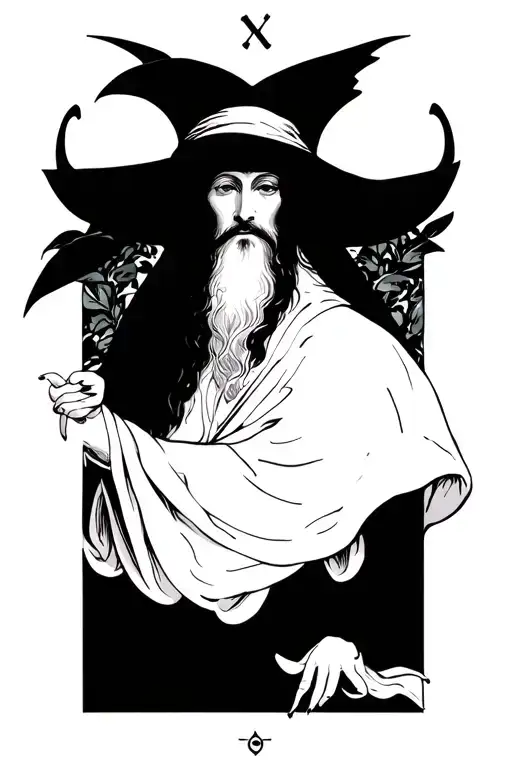 hermit tarot card tattoo design idea