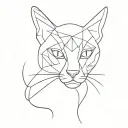 Minimalistic tatoo, of neural network connections, forming cats face tattoo design idea