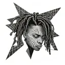 emo,depression,anxiety,darkness,introvert,alone,lonely,suicidal,gothic,,sad,black male,dyed short dreads covering face tattoo design idea