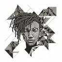 emo,depression,anxiety,darkness,introvert,alone,lonely,suicidal,gothic,,sad,black male,dyed short dreads covering face tattoo design idea