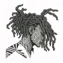 emo,depression,anxiety,darkness,introvert,alone,lonely,suicidal,gothic,,sad,black male,dyed short dreads covering face tattoo design idea