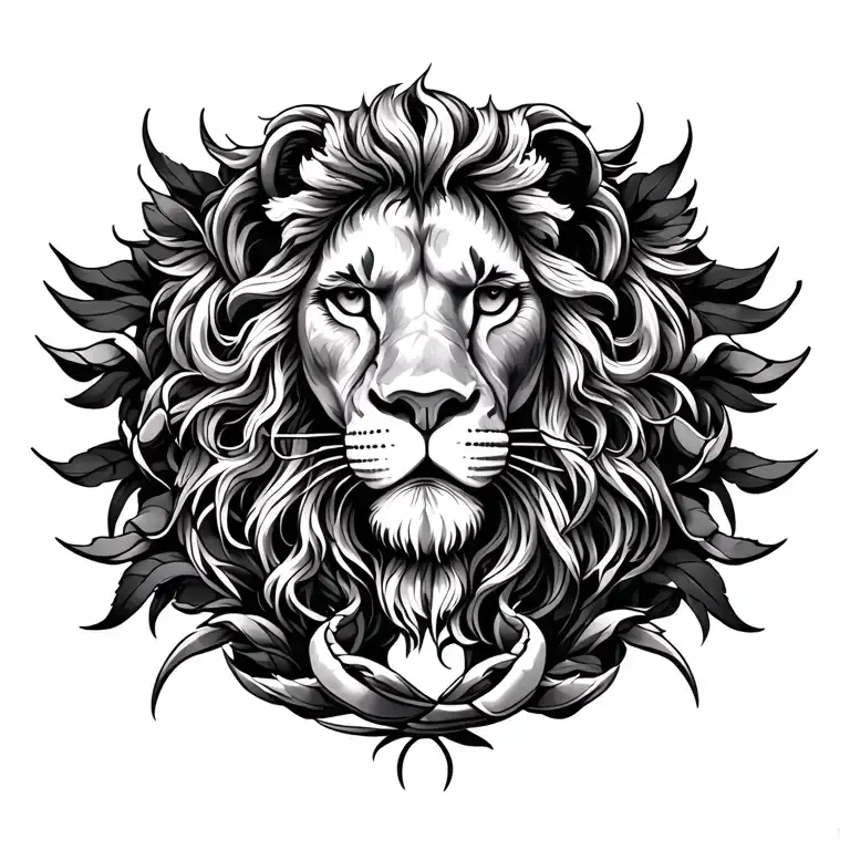 Leo zodiac symbol intertwined with Scorpio and Libra  tattoo design idea