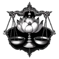 lotus libra scale tattoo design idea