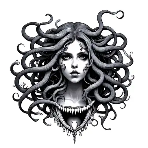 medusa vaginal tattoo fang tattoo design idea