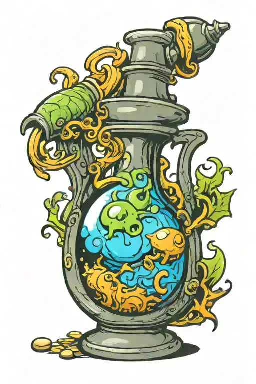 potion bottle tattoo design idea