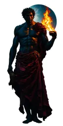 Prometheus delivering fire to man from heaven gates tattoo design idea