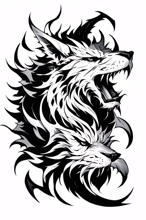 heavy cybersigil cerberus tattoo design idea