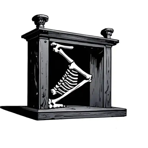 guillotine made out of bones tattoo design idea