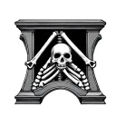 guillotine made out of bones tattoo design idea