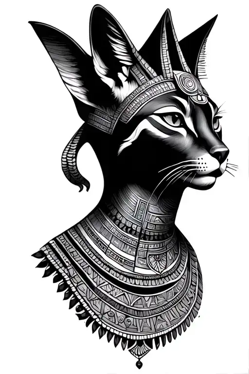 Sekhmet and Bastet Egyptian Goddess Head Tattoo tattoo design idea