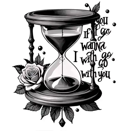 " if you go I wanna go with you" Dead head Rosen hourglass Hourglass tattoo design idea