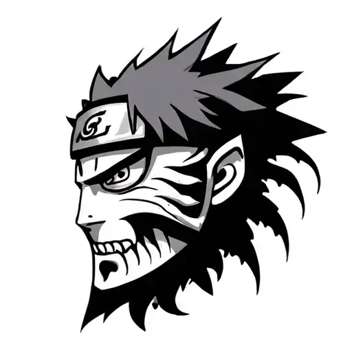 naruto Pain in maori style tattoo design idea