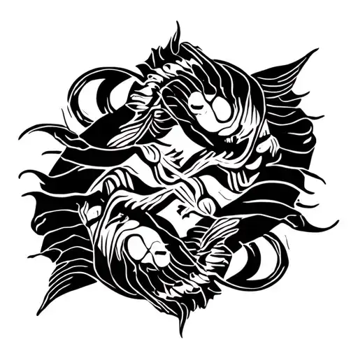 pisces, cancer and virgo zodiac sign intertwined tattoo design idea