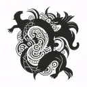 Marco, Adriana and Noah's birth commemoration tattoo design idea