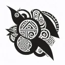 Marco, Adriana and Noah's birth commemoration tattoo design idea