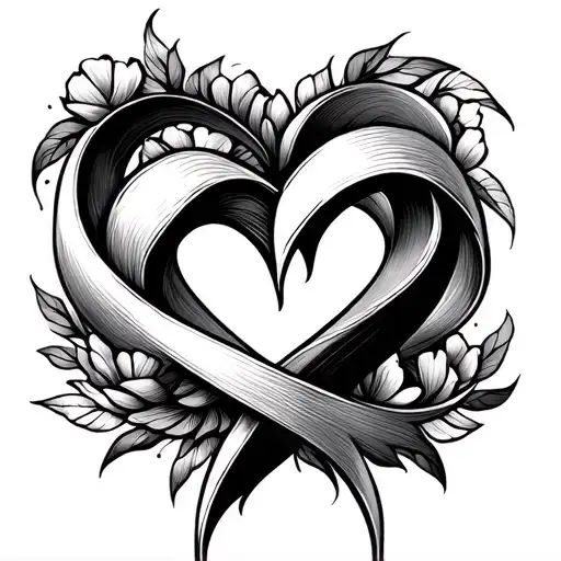 Tattoo Concept – Dedication to First LoveDesign Elements:A fine-line heart seamlessly woven into an infinity symbol,  tattoo design idea