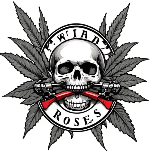 "zorian" weed money guns n roses tattoo design idea