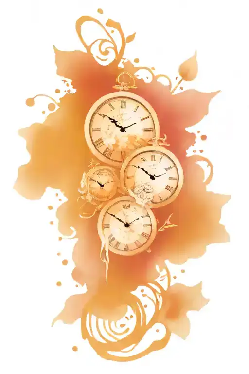 twins miscarriage tattoos with clock tattoo design idea