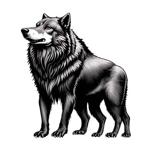 wolf and bull and bear tattoo design idea