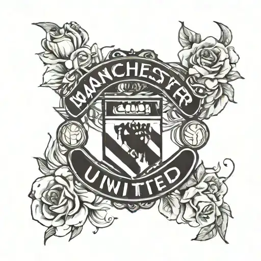 A Manchester United inspired tattoo incorporating Lilyanna's name in a unique way tattoo design idea