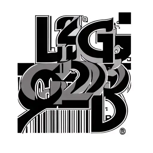 "Lbgmd2b" barcode tattoo design idea