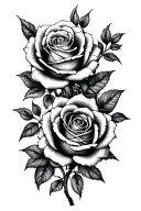 roses intertwined tattoo design idea