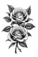 roses intertwined tattoo design idea