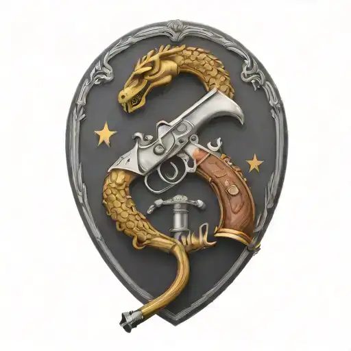 gadsden flag flintlock pistols tattoo design idea