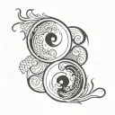 Yin-Yang the 7 shakra zodiac sign Pisces tattoo design idea