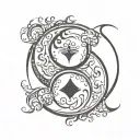 Yin-Yang the 7 shakra zodiac sign Pisces tattoo design idea
