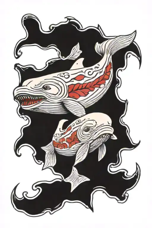 beluga whale tattoo design idea