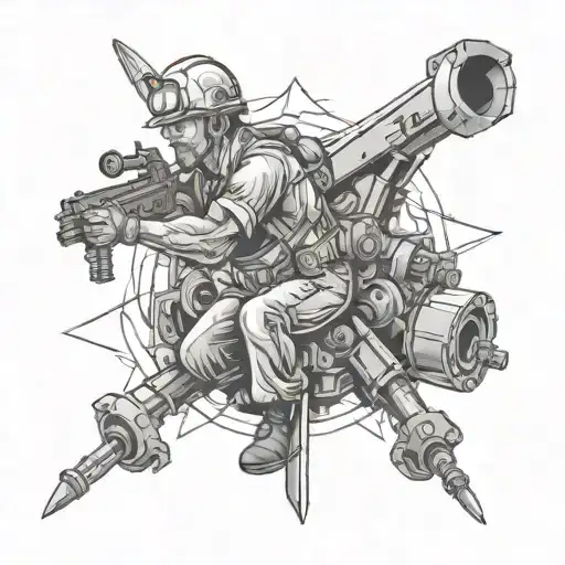 civil engineer and slaughterer tattoo design idea
