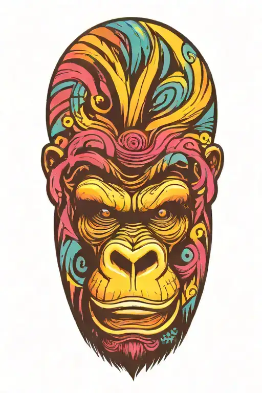 gorilla's face tattoo design idea