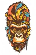 gorilla's face tattoo design idea