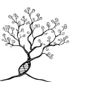 Tree with DNA strand-shaped branches symbolizing life tattoo design idea