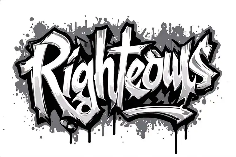 "Righteous" "Righteous" graffiti wall tattoo design idea