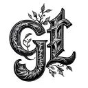 Create a design where the letters "G" and "L" are intertwined, symbolizing a strong connection or bond between names tattoo design idea