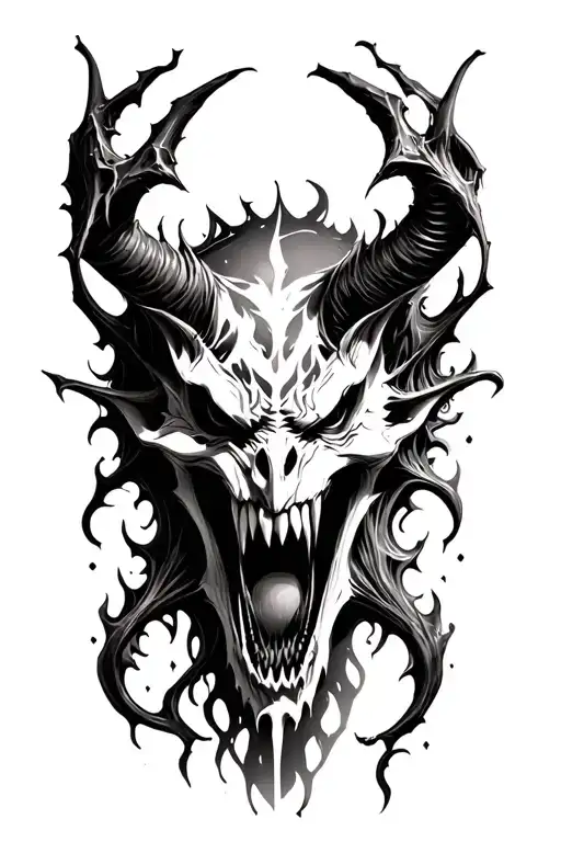 Demon tattoo design idea