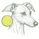 italian greyhound tennis ball tattoo design idea