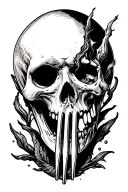 spooky fork tattoo design idea