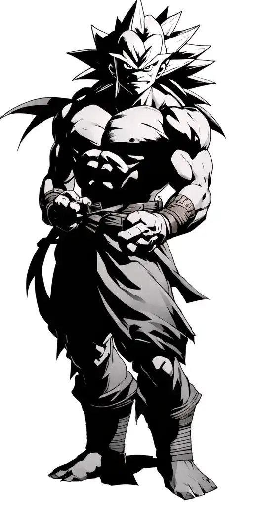 gogeta fighting tmnt tattoo design idea