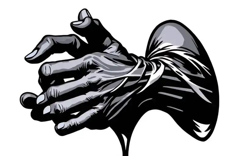 Hand Choking Neck tattoo design idea