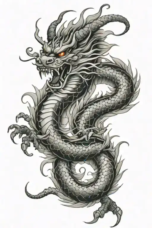 Japanese dragon tattoo design idea